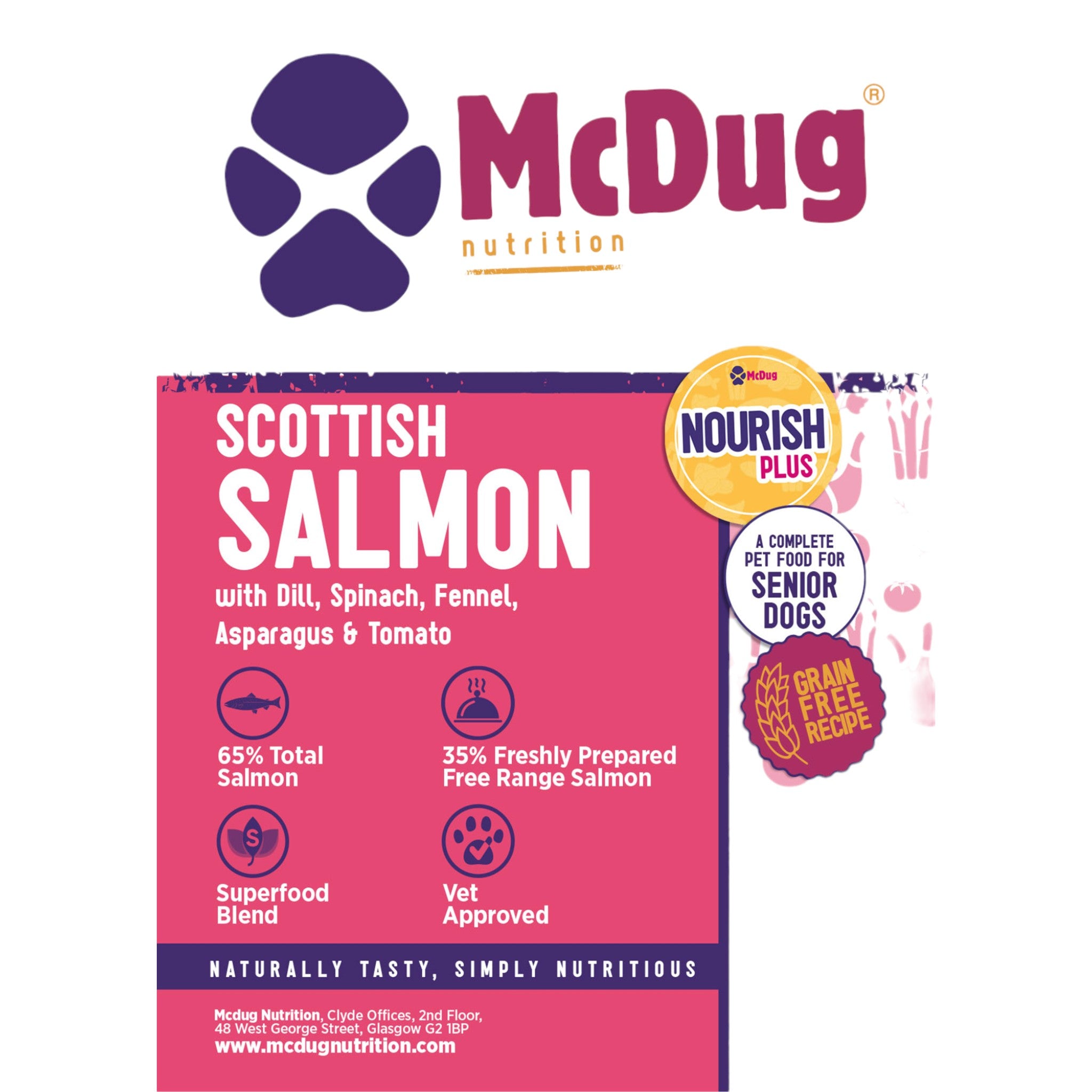 Nourish Plus Scottish  Salmon with Dill, Spinach, Fennel, Asparagus & Tomato (Senior)