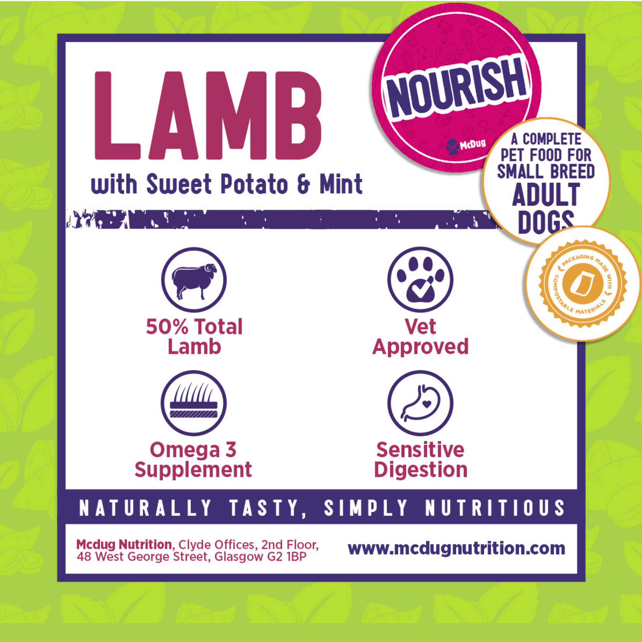 Nourish Grain Free Lamb with Sweet Potato & Mint (Small Breed)