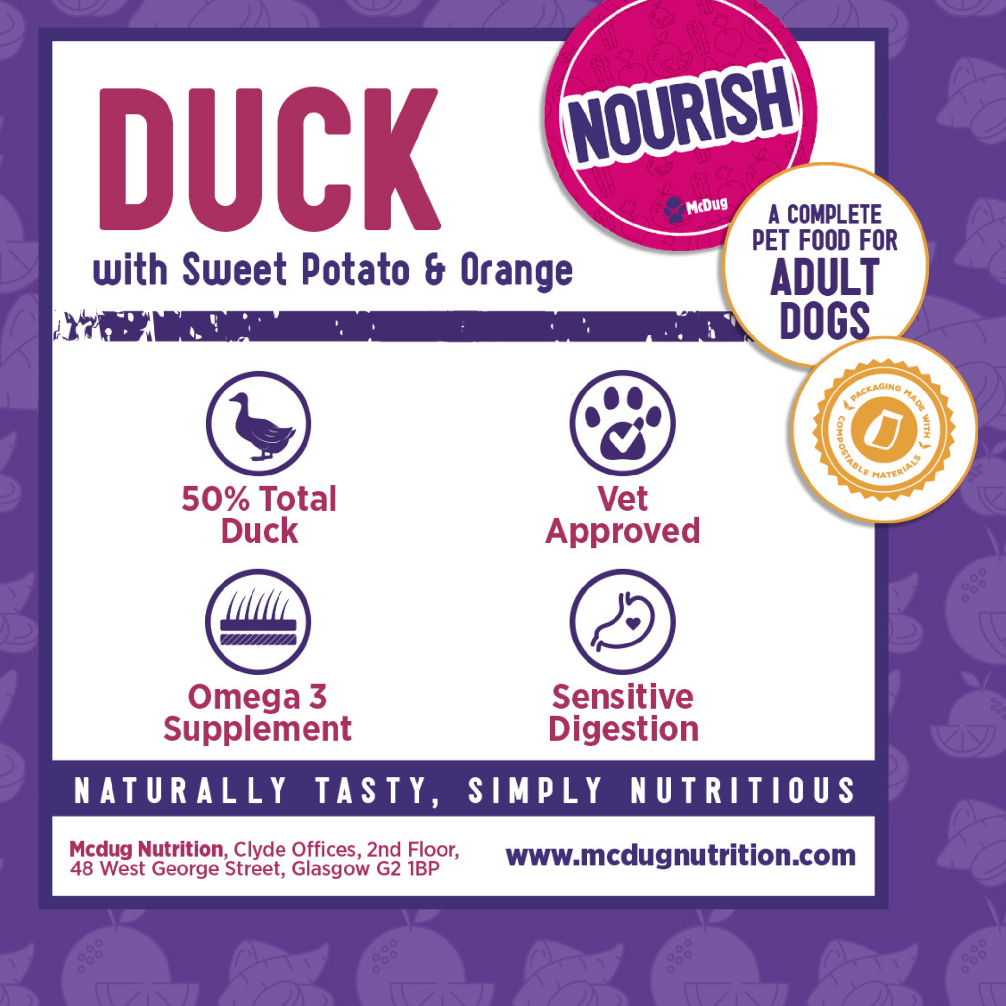 Nourish Grain Free Duck with Sweet Potato & Orange (Adult Dog)