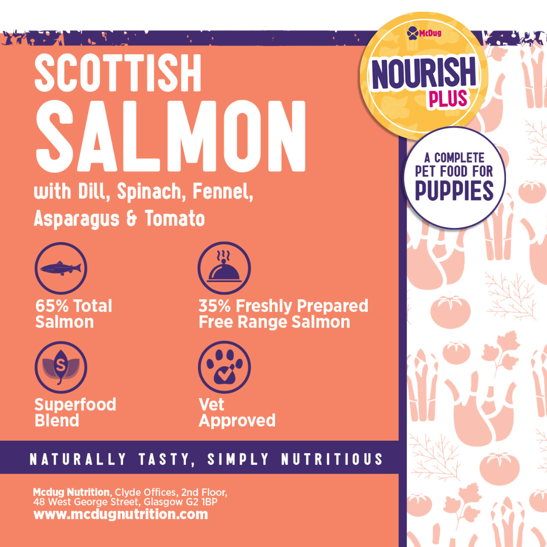 Nourish Plus Scottish Salmon with Dill, Spinach, Fennel, Asparagus & Tomato (Puppy)