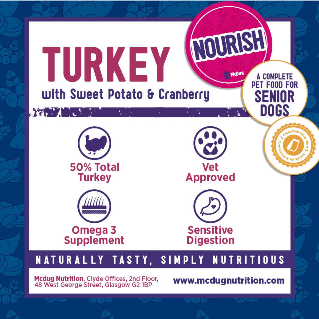 Nourish Grain Free Turkey with Sweet Potato & Cranberry (Senior Dog)